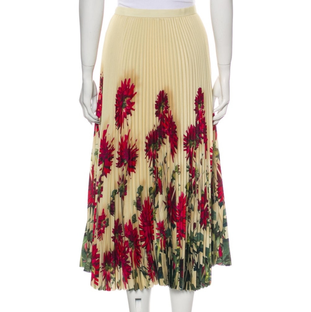 DRIES VAN NOTEN SS19 PLEATED FLORAL MIDI SKIRT - Picture 3 of 3